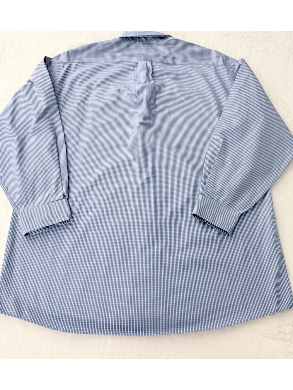 Jos A Bank Traveler Shirt Men 16.5 33 Blue Check Button Down Dress Cotton - Picture 4 of 9